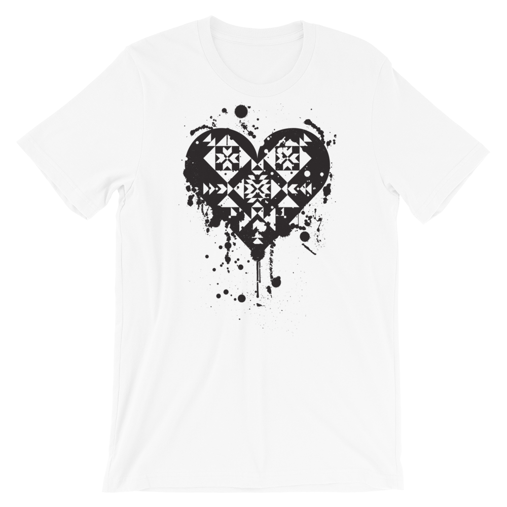 Black Splatter Heart Unisex T-Shirt