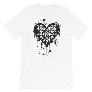 Black Splatter Heart Unisex T-Shirt