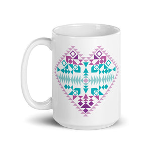 Multiple Colored Aztec Heart Mug