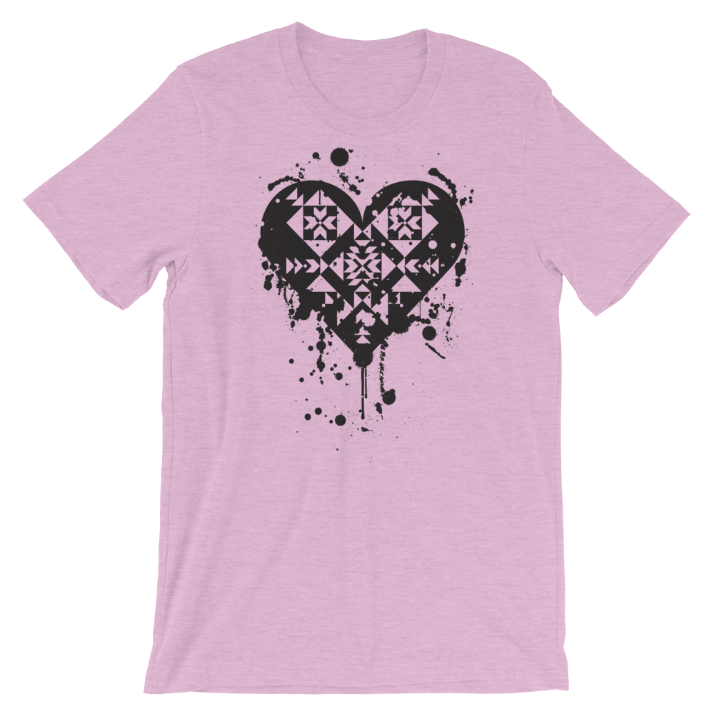 Black Splatter Heart Unisex T-Shirt
