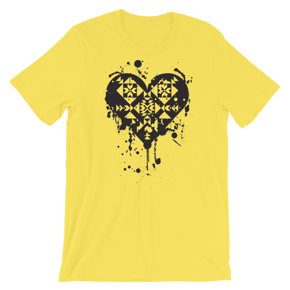Black Splatter Heart Unisex T-Shirt