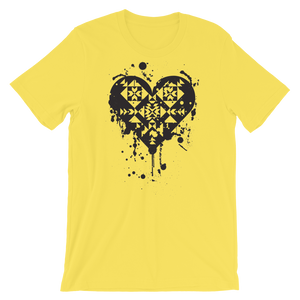 Black Splatter Heart Unisex T-Shirt