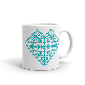 Turquoise Aztec Heart Mug