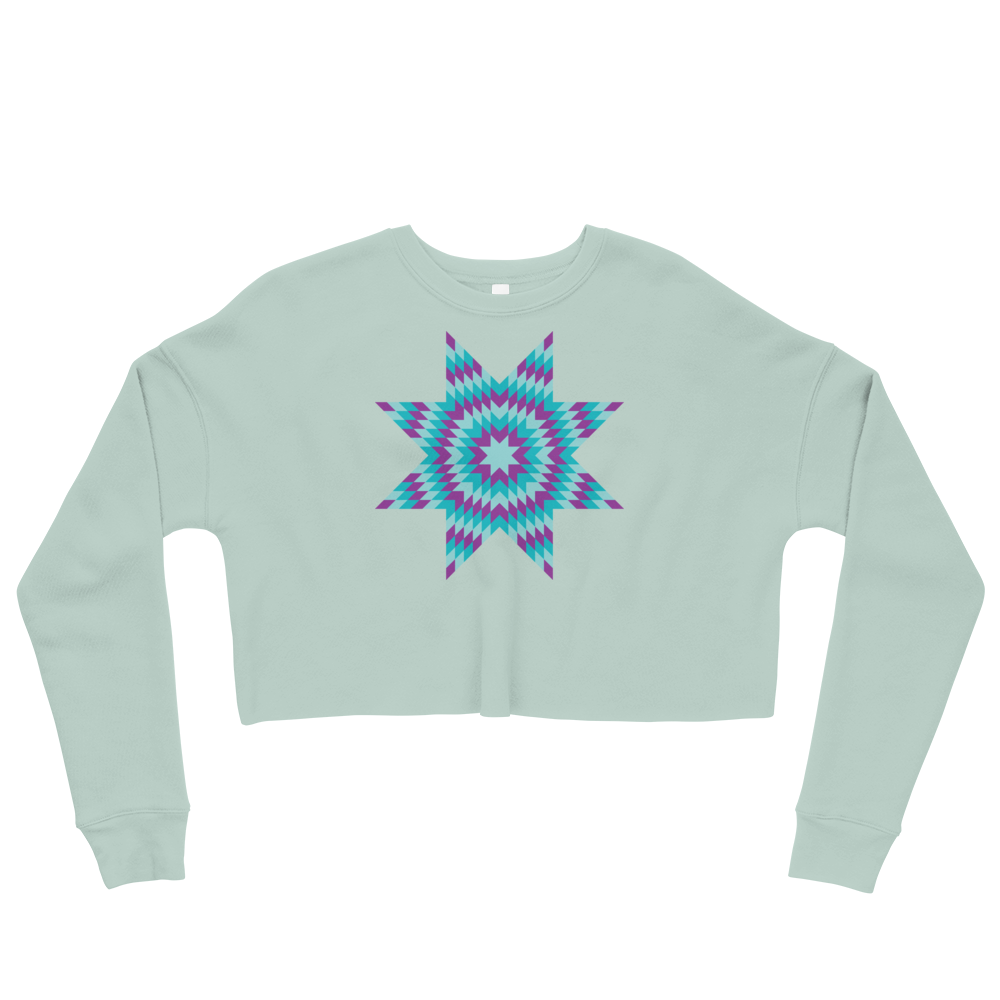 Teal Star Crop Sweatshirt