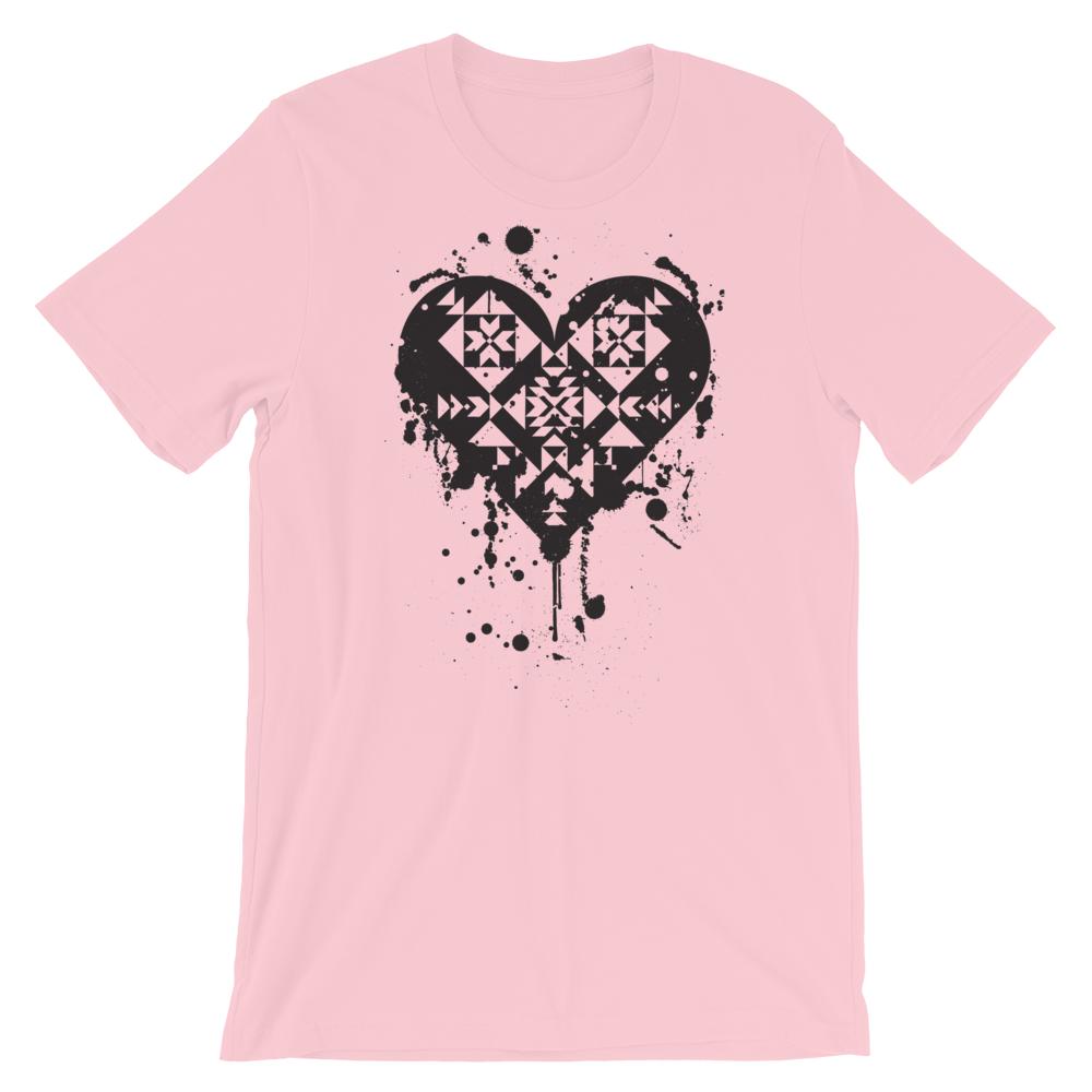 Black Splatter Heart Unisex T-Shirt