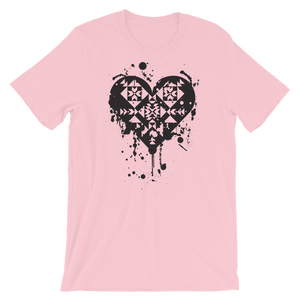 Black Splatter Heart Unisex T-Shirt