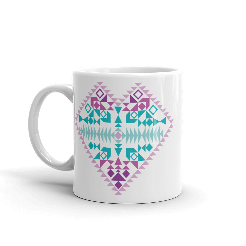 Multiple Colored Aztec Heart Mug