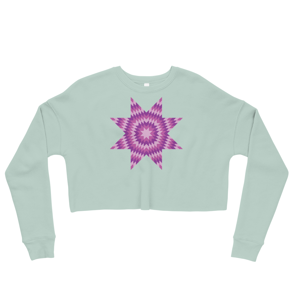 Purple Star Crop Sweatshirt