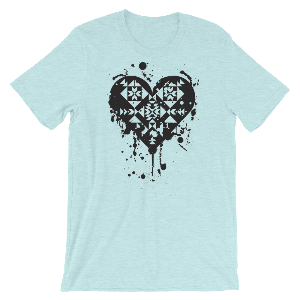 Black Splatter Heart Unisex T-Shirt
