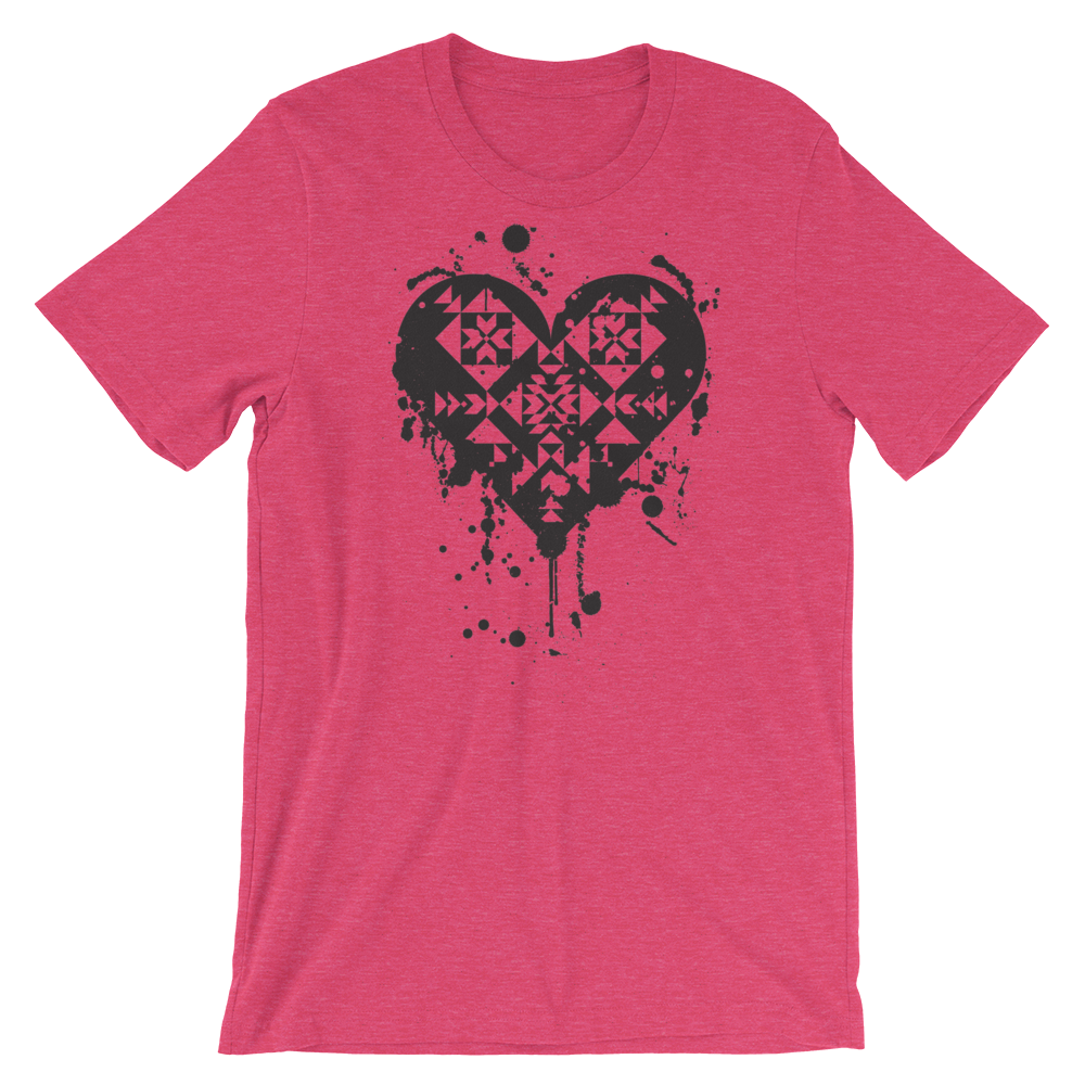 Black Splatter Heart Unisex T-Shirt