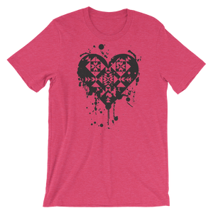 Black Splatter Heart Unisex T-Shirt