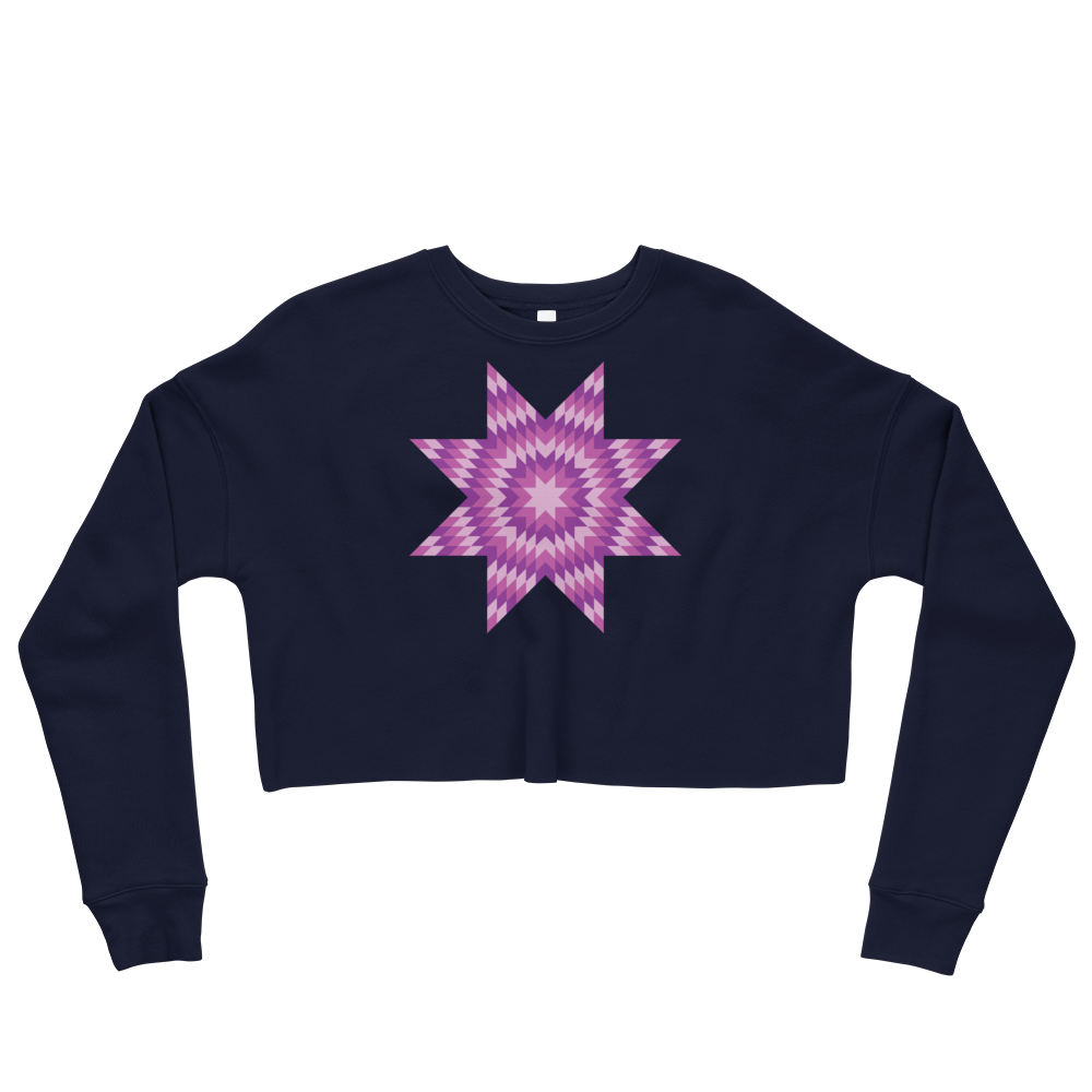 Purple Star Crop Sweatshirt