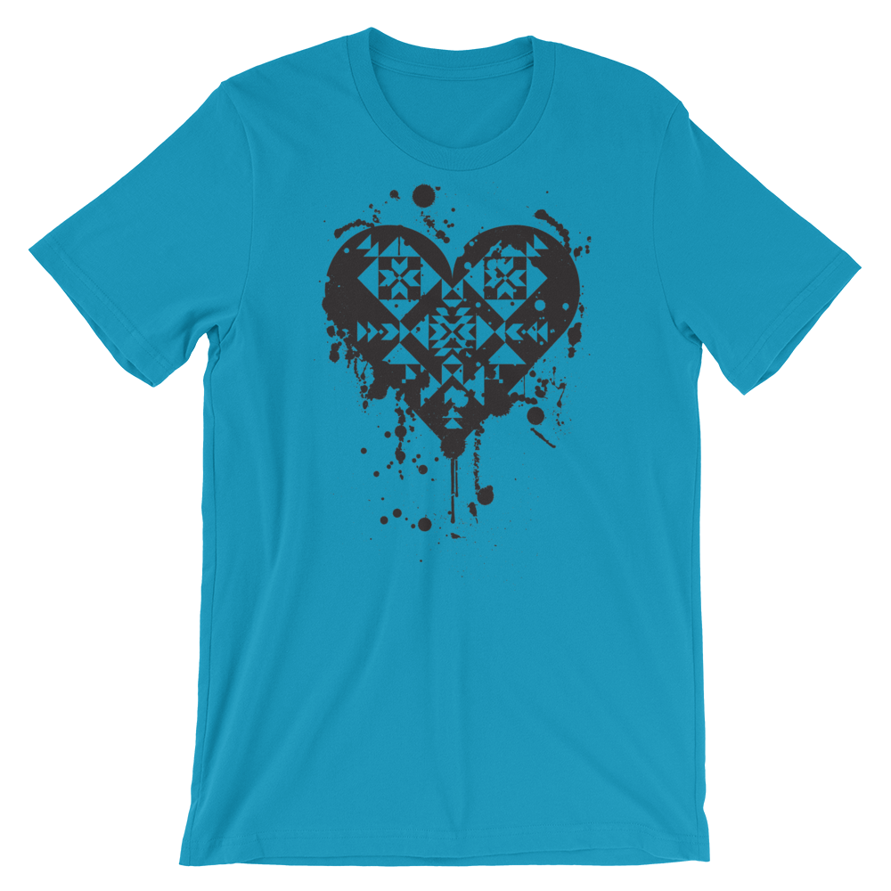 Black Splatter Heart Unisex T-Shirt