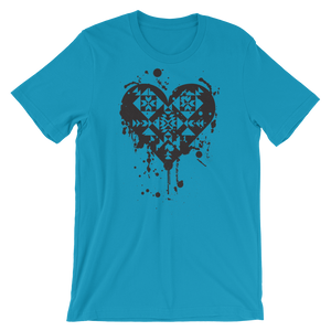 Black Splatter Heart Unisex T-Shirt