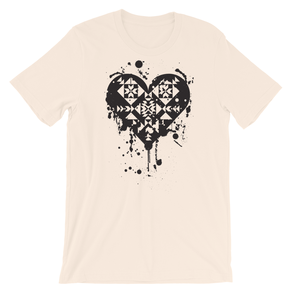 Black Splatter Heart Unisex T-Shirt