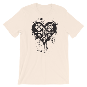 Black Splatter Heart Unisex T-Shirt