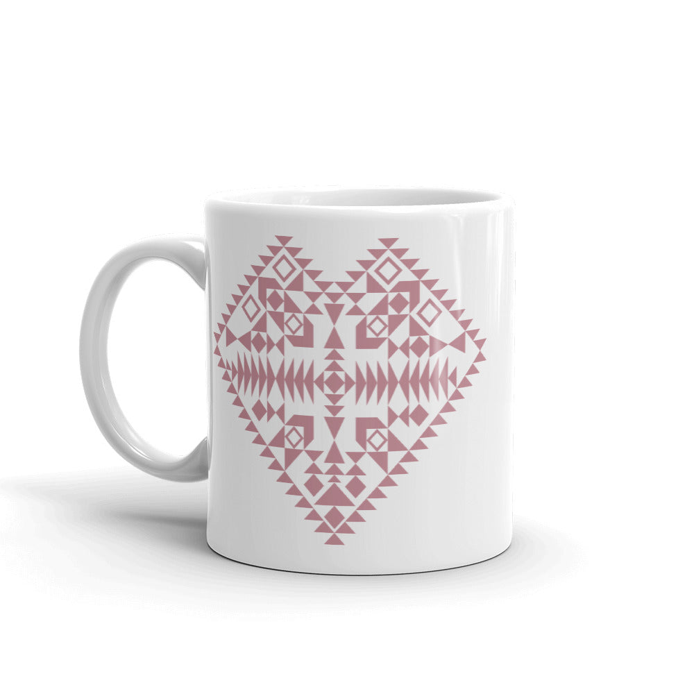 Pink Heart Aztec Mug