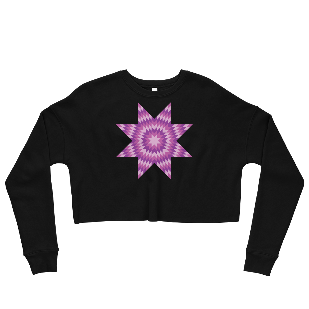 Purple Star Crop Sweatshirt