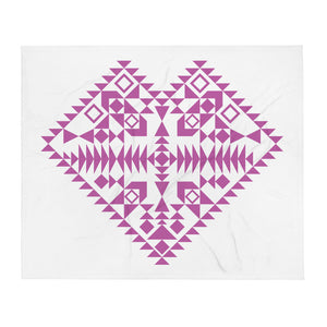 Purple Aztec Heart Throw Blanket