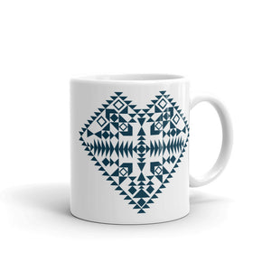 Dark Blue Aztec Heart Mug