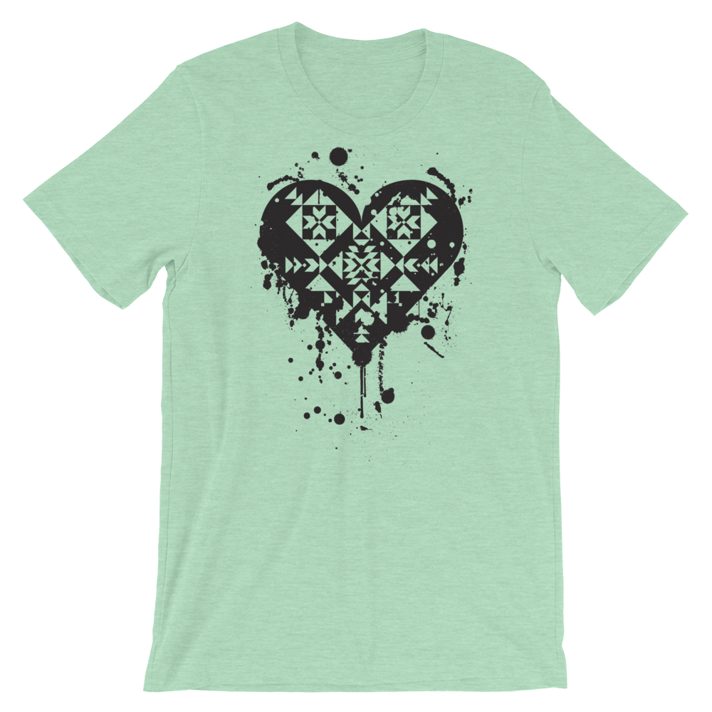 Black Splatter Heart Unisex T-Shirt