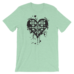 Black Splatter Heart Unisex T-Shirt