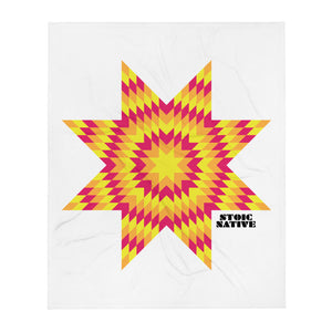 Yellow Red Star Throw Blanket