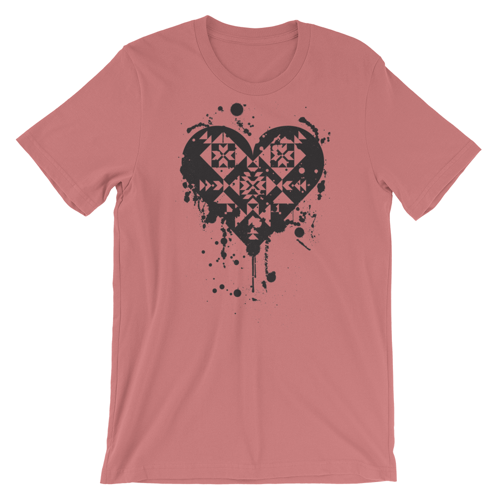 Black Splatter Heart Unisex T-Shirt