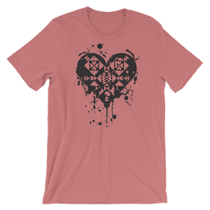 Black Splatter Heart Unisex T-Shirt