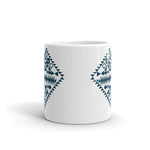 Dark Blue Aztec Heart Mug