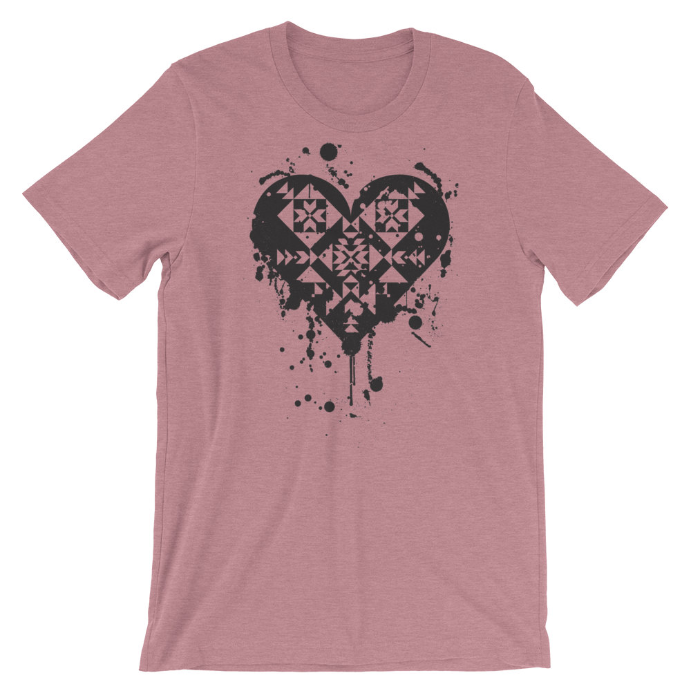 Black Splatter Heart Unisex T-Shirt