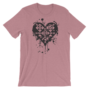 Black Splatter Heart Unisex T-Shirt