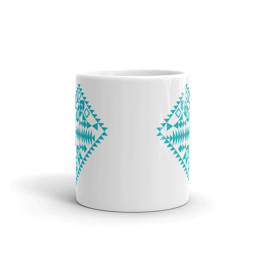 Turquoise Aztec Heart Mug