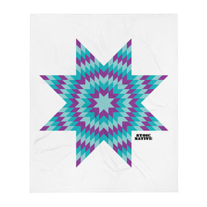 Purple Blue Star Throw Blanket