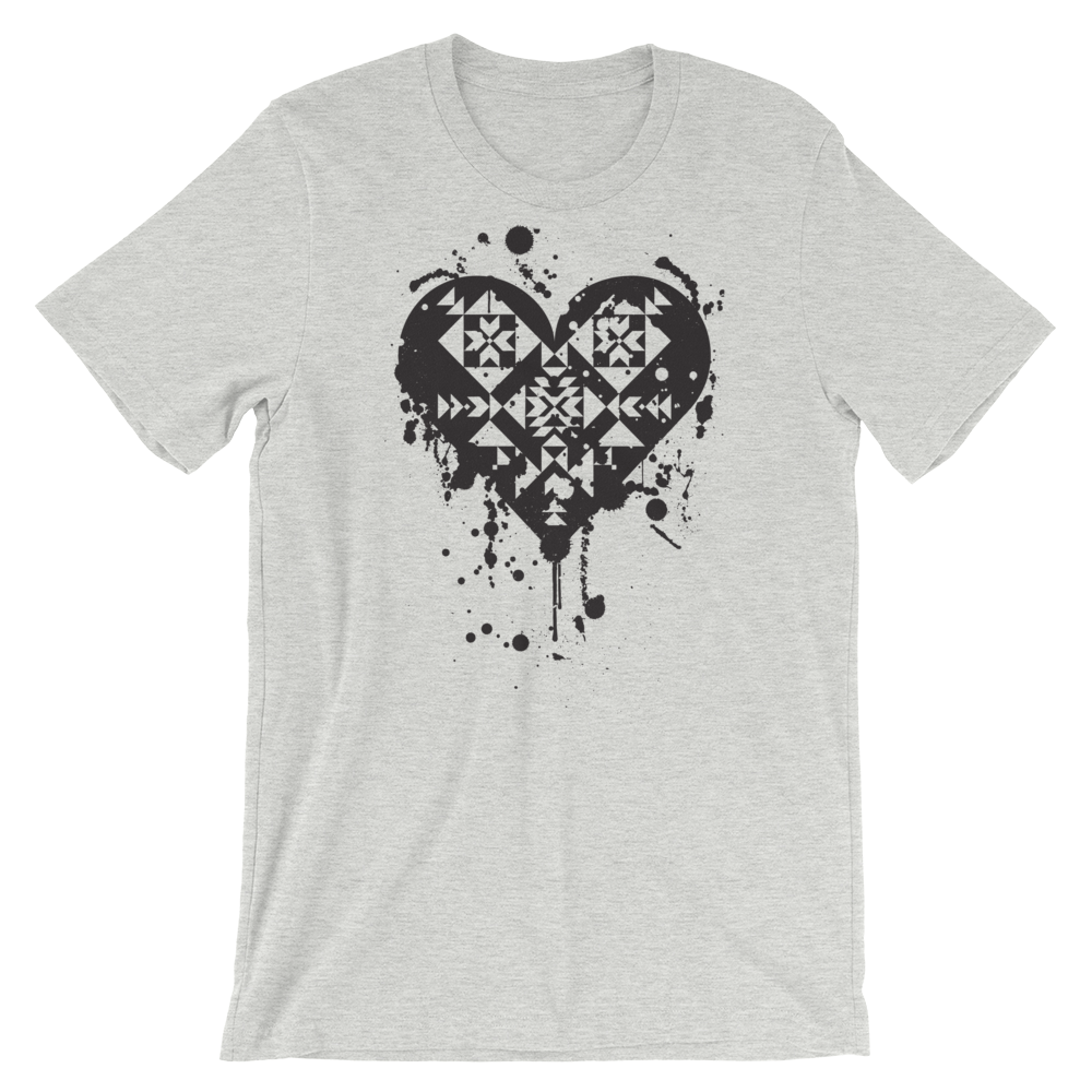 Black Splatter Heart Unisex T-Shirt