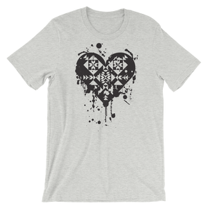 Black Splatter Heart Unisex T-Shirt