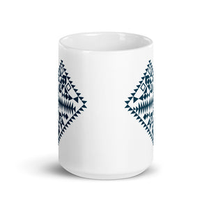 Dark Blue Aztec Heart Mug