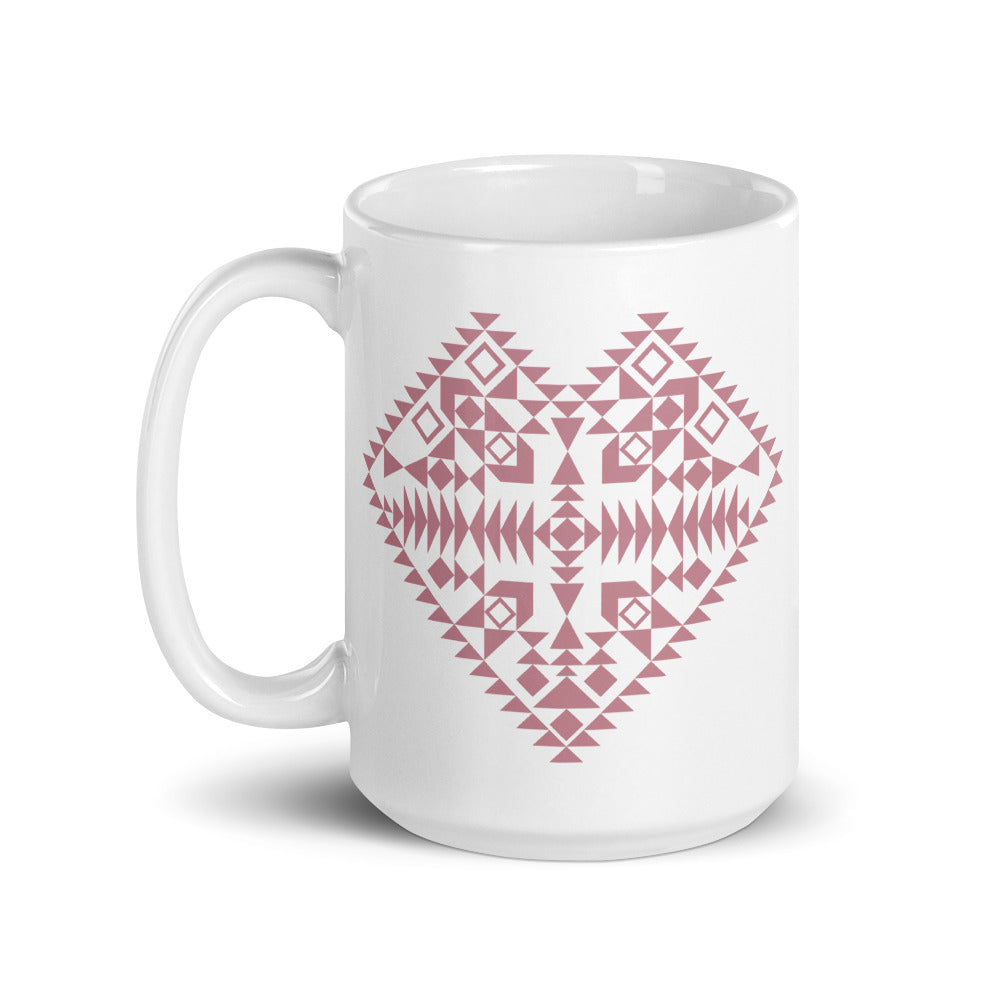 Pink Heart Aztec Mug