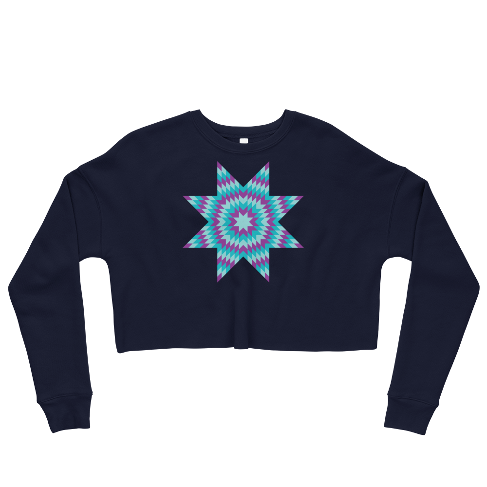 Teal Star Crop Sweatshirt