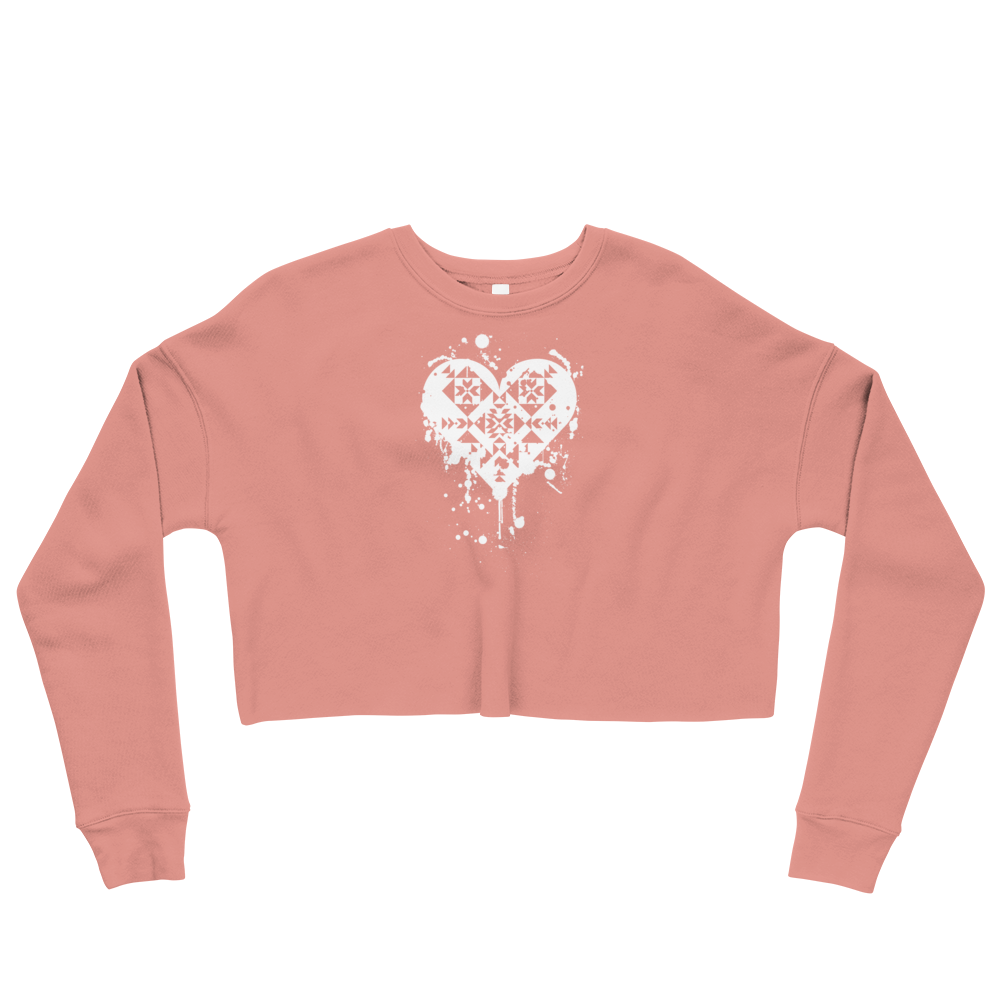 Splatter Heart Crop Sweatshirt